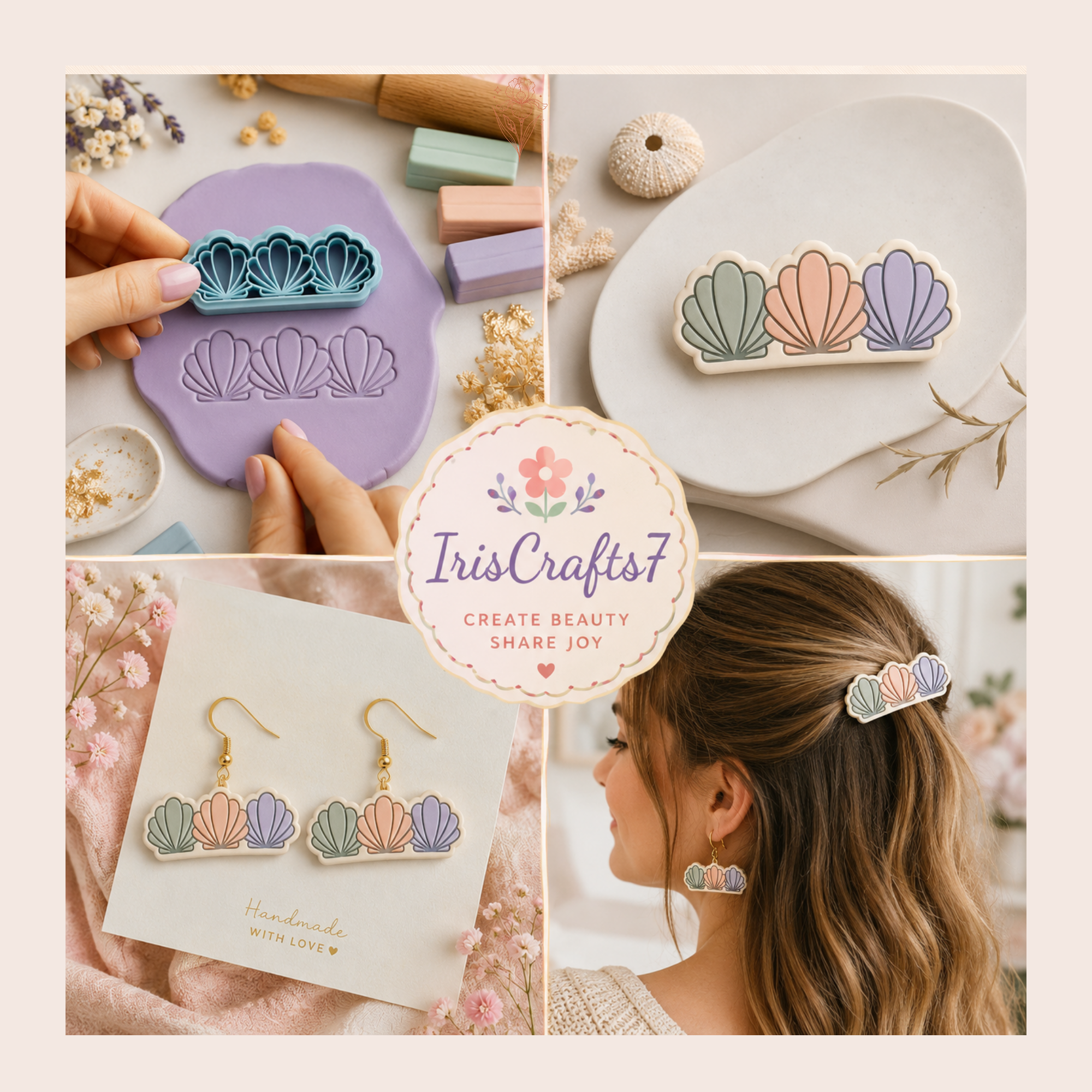 Coral Hair Clip Polymer Clay Cutter | 45–60mm | Coral Shape Clay Cutter | Hair Clip Jewellery Making Tool