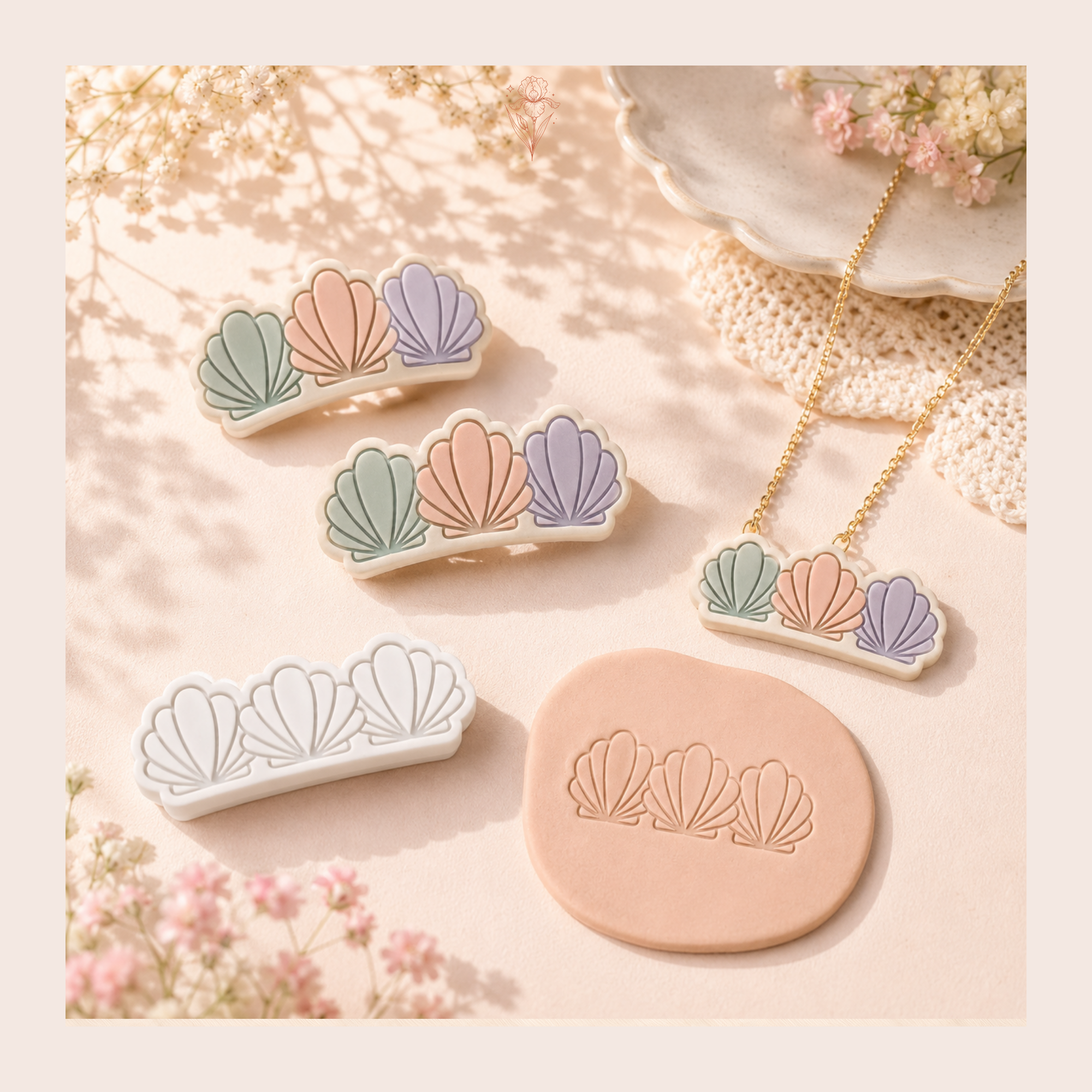 Coral Hair Clip Polymer Clay Cutter | 45–60mm | Coral Shape Clay Cutter | Hair Clip Jewellery Making Tool