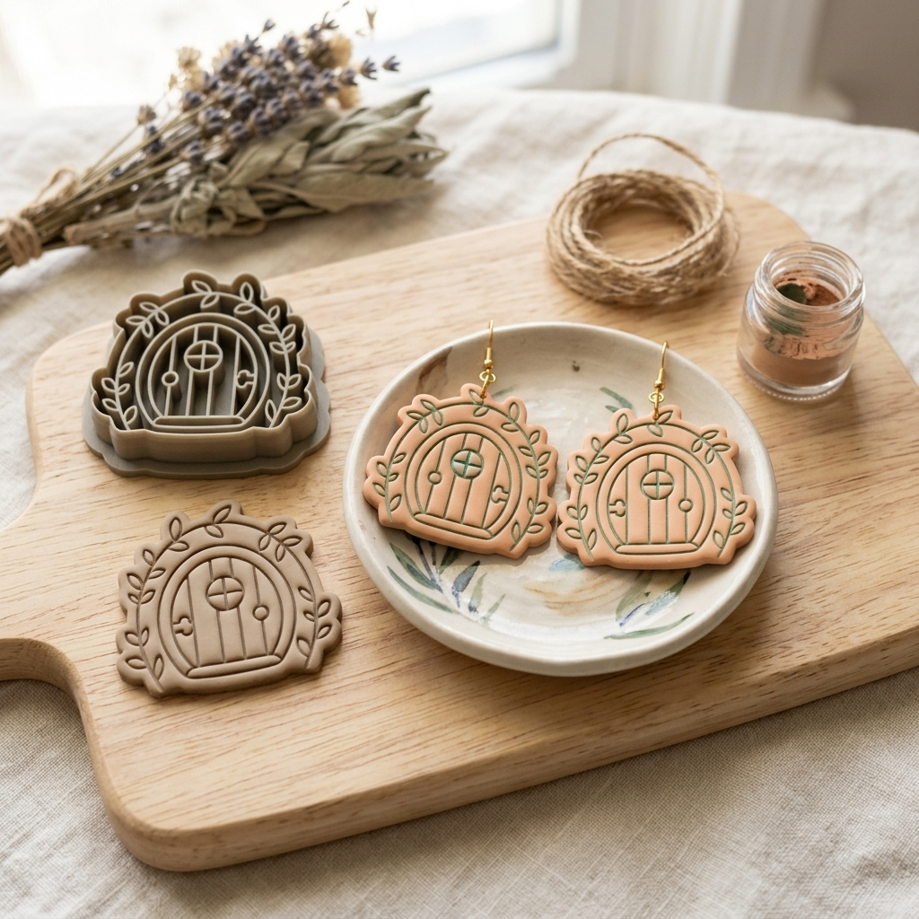 Cottage Fairy Door Polymer Clay Cutter | Cottagecore Earring Tool