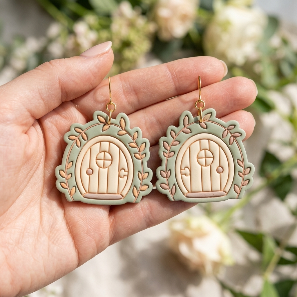 Cottage Fairy Door Polymer Clay Cutter | Cottagecore Earring Tool