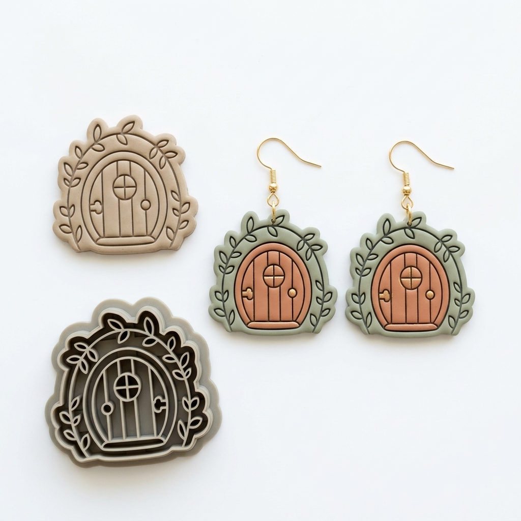 Cottage Fairy Door Polymer Clay Cutter | Cottagecore Earring Tool