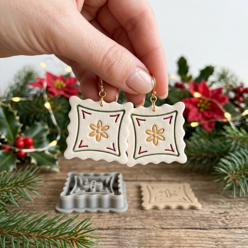 Cottage Pillow 1 Polymer Clay Cutter | Cottagecore Earring Tool