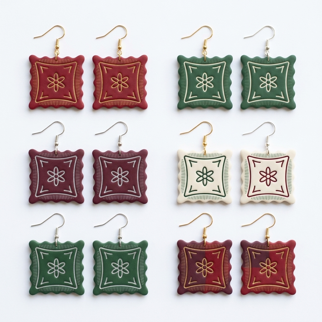 Cottage Pillow 1 Polymer Clay Cutter | Cottagecore Earring Tool