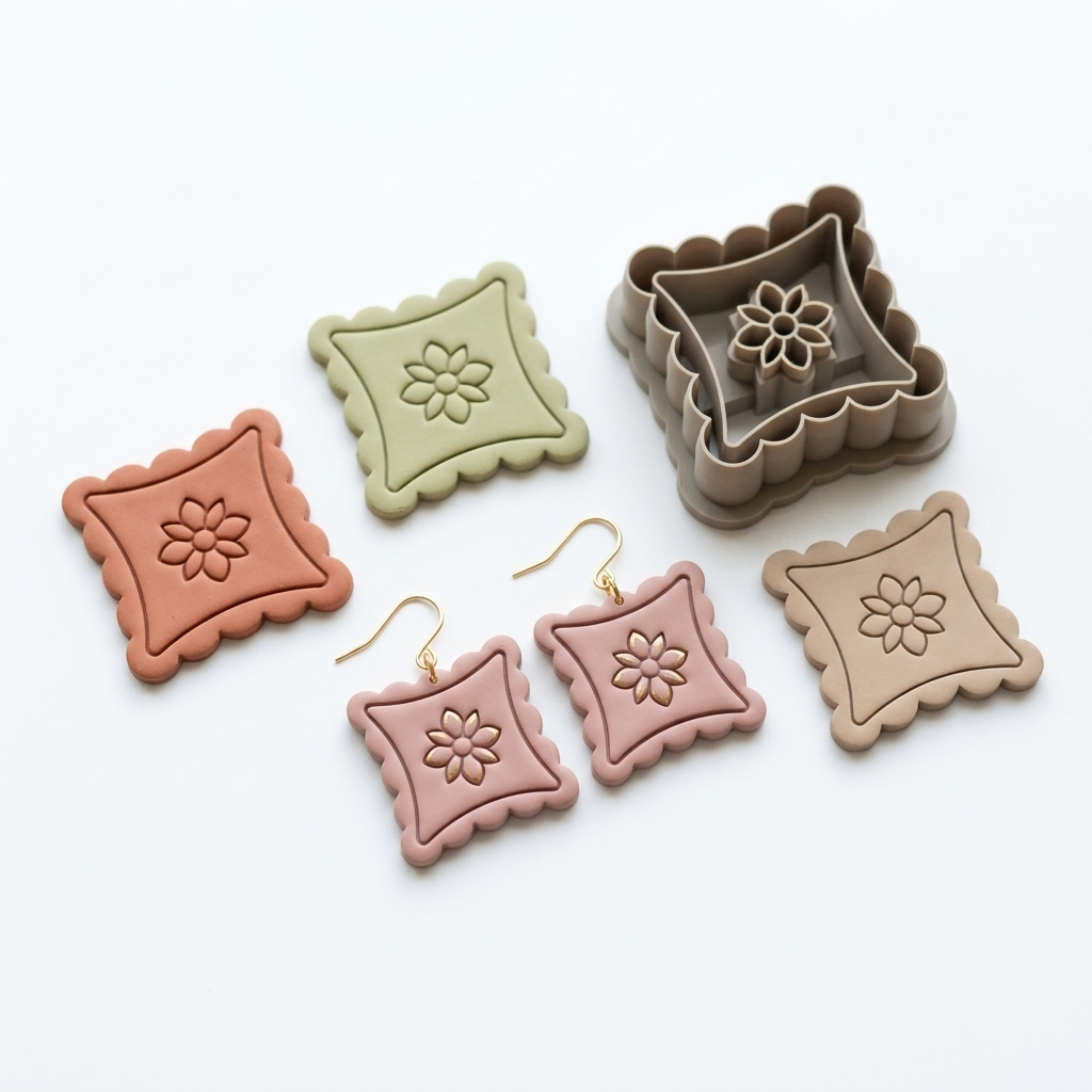 Cottage Pillow 2 Polymer Clay Cutter | Cottagecore Earring Tool