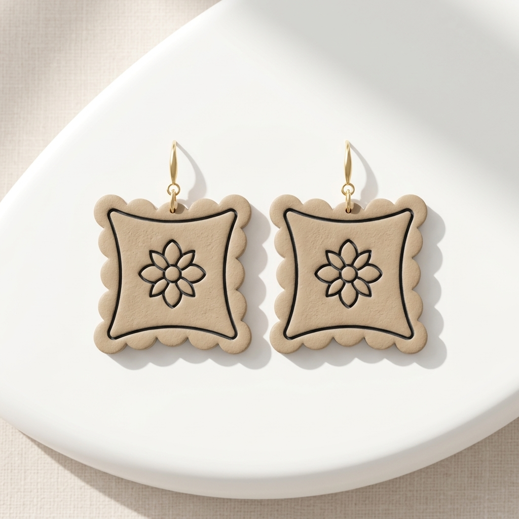 Cottage Pillow 2 Polymer Clay Cutter | Cottagecore Earring Tool