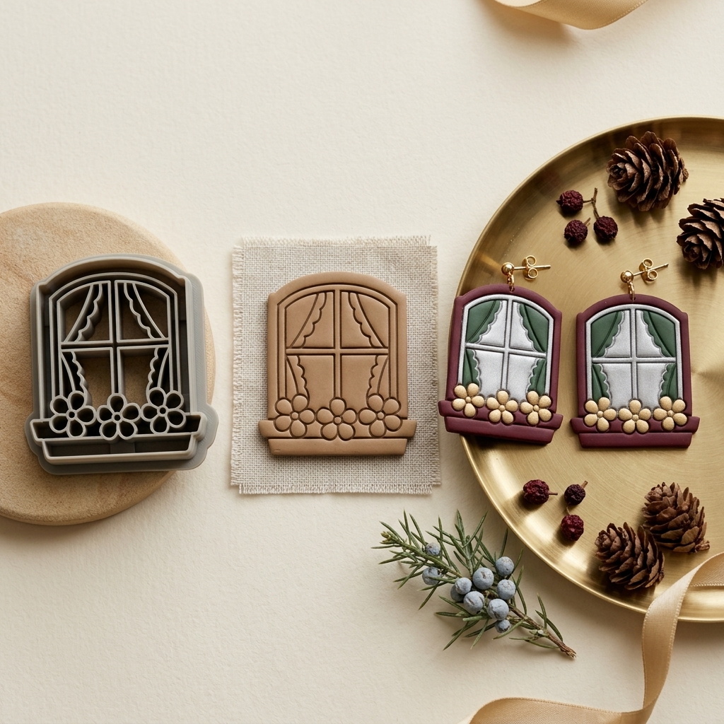 Cottage Window Polymer Clay Cutter | Cottagecore Earring Tool