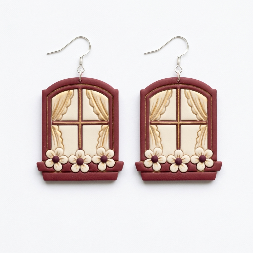 Cottage Window Polymer Clay Cutter | Cottagecore Earring Tool