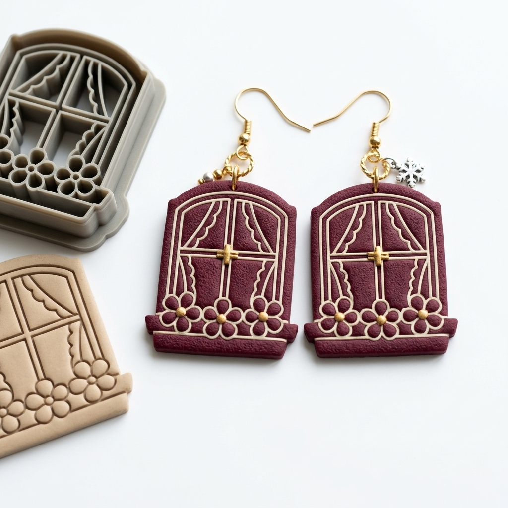 Cottage Window Polymer Clay Cutter | Cottagecore Earring Tool