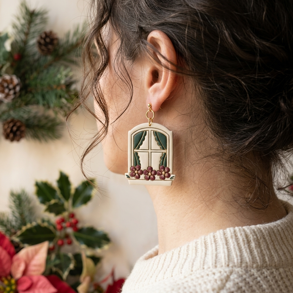Cottage Window Polymer Clay Cutter | Cottagecore Earring Tool