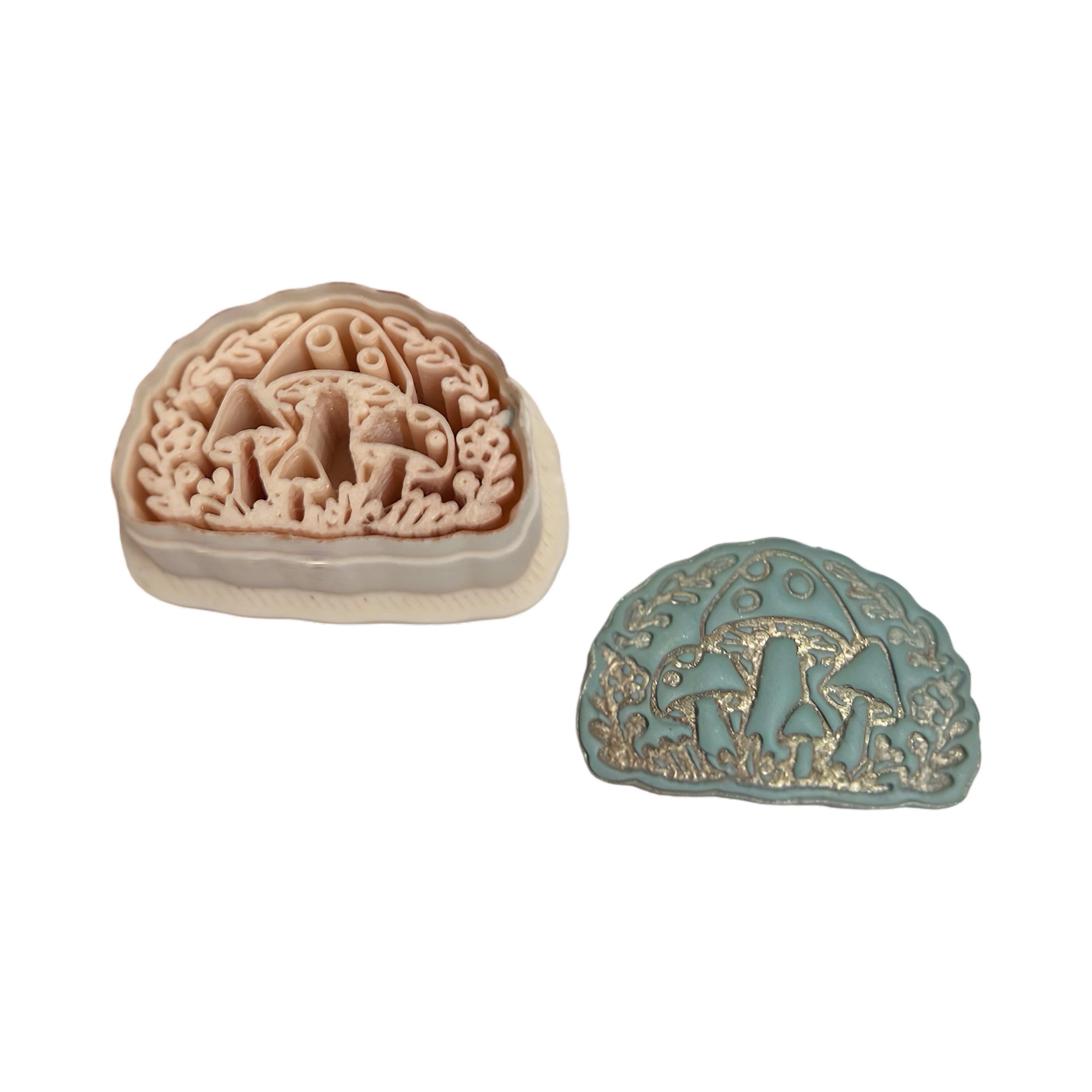 Cottagecore Mushroom Meadow Polymer Clay Cutter