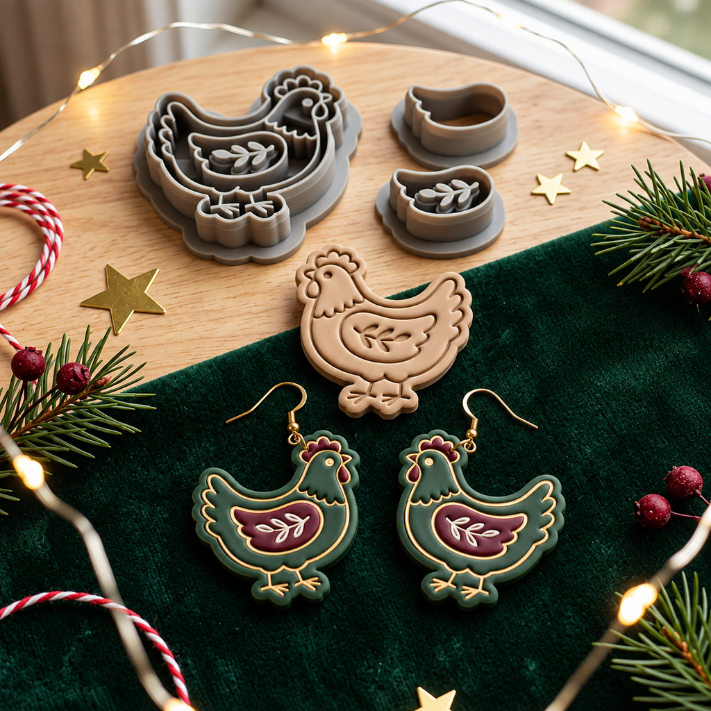Country Hen Polymer Clay Cutter Set | Farmhouse Earring Tool