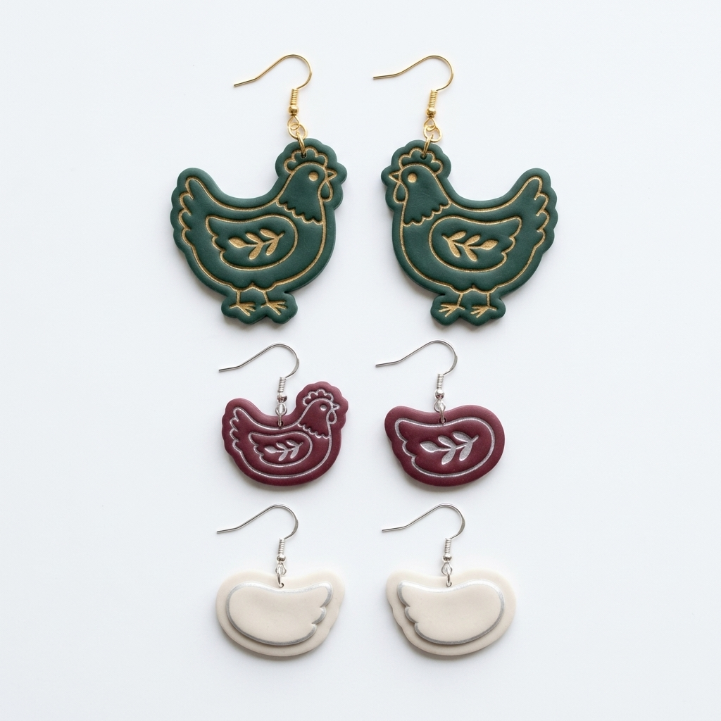 Country Hen Polymer Clay Cutter Set | Farmhouse Earring Tool