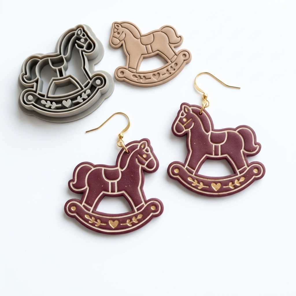 Country Rocking Horse Polymer Clay Cutter | Cottagecore Earring Tool