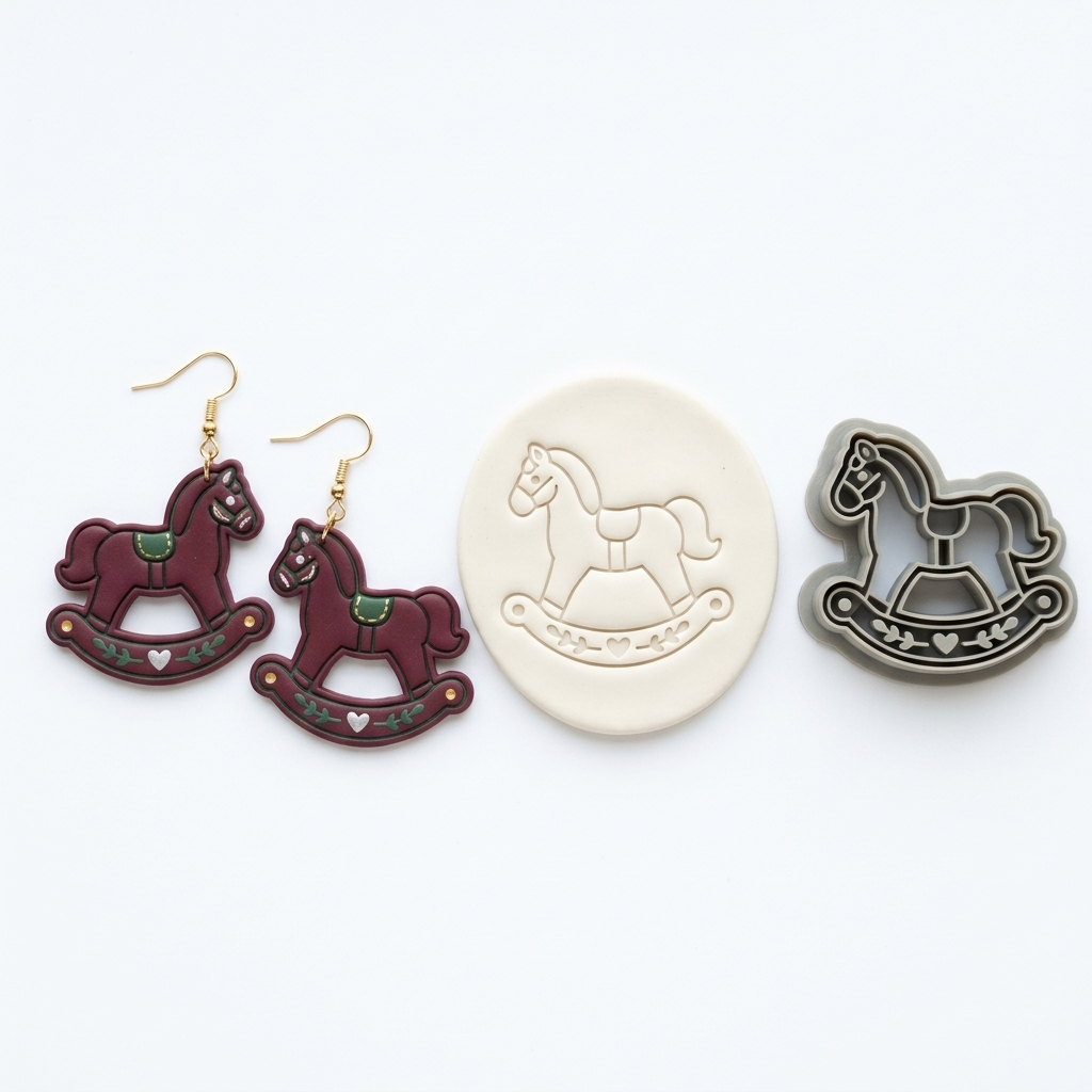 Country Rocking Horse Polymer Clay Cutter | Cottagecore Earring Tool
