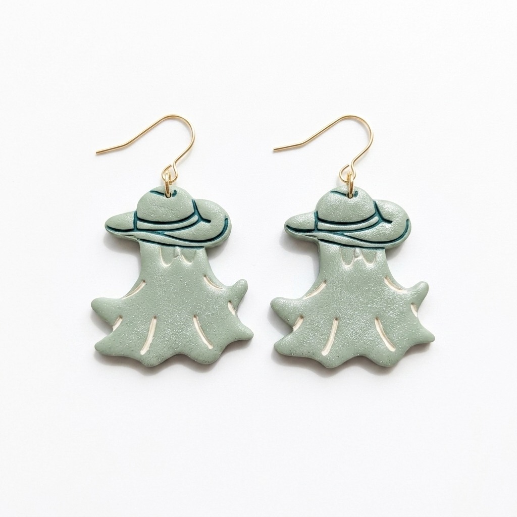 Cowboy Ghost 3 Polymer Clay Cutter | 25–45mm Halloween Earring Cutter | IrisCrafts7