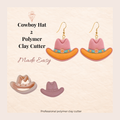 Cowboy Hat 2 Polymer Clay Cutter | 25–45mm | Cowboy Hat Shape Clay Cutter | Earring Jewellery Making Tool