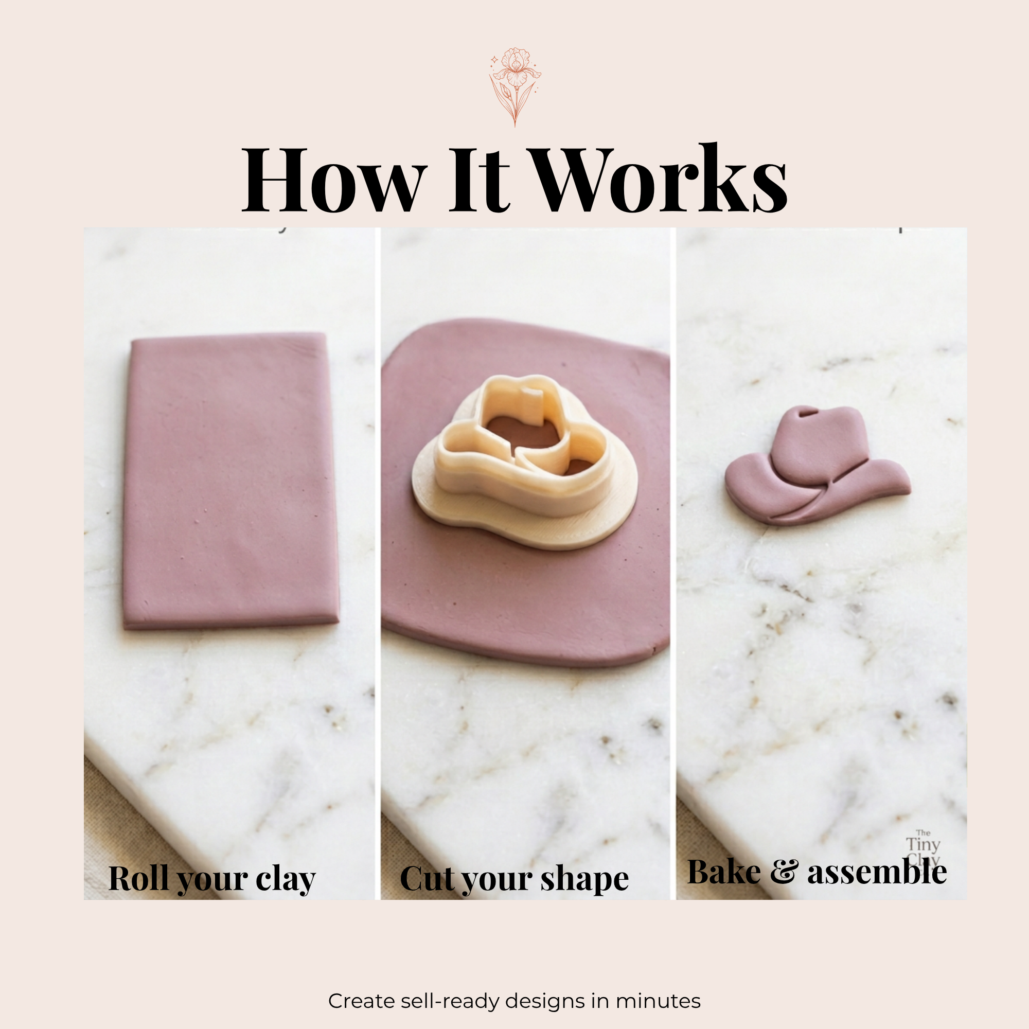 Cowboy Hat Polymer Clay Cutter – Western Earrings Cutter – Clay Tools for Jewellery Making