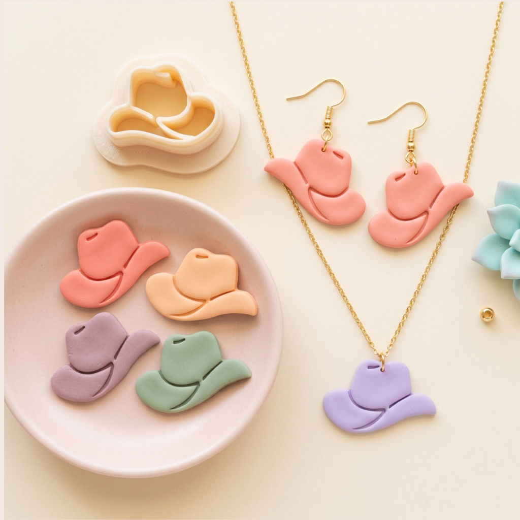 Cowboy Hat Polymer Clay Cutter – Western Earrings Cutter – Clay Tools for Jewellery Making