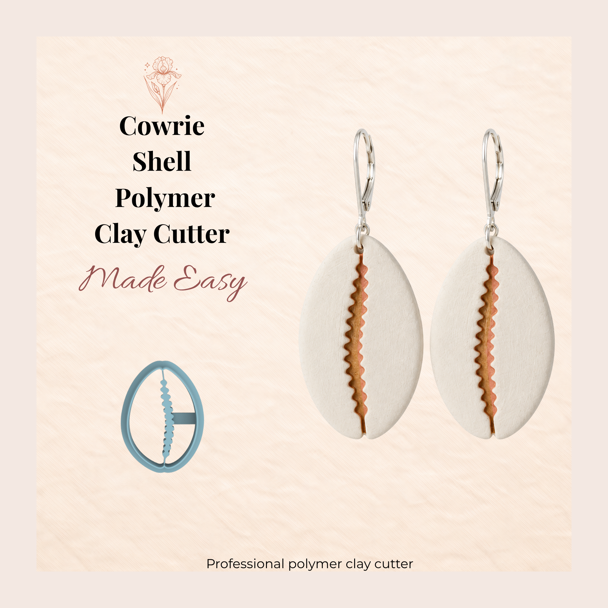 Cowrie Shell Polymer Clay Cutter | 20–40mm | Cowrie Shell Shape Clay Cutter | Earring Jewellery Making Tool