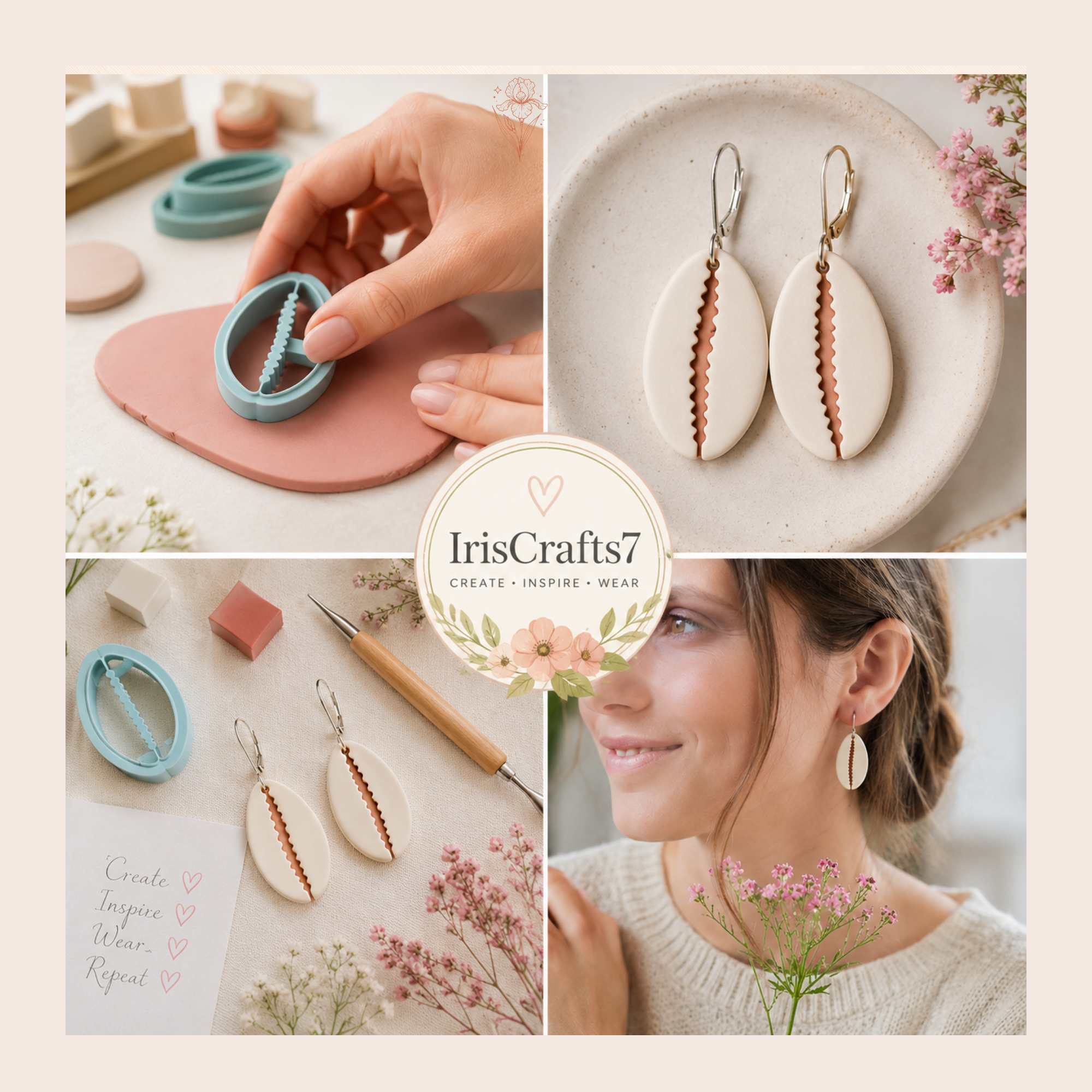 Cowrie Shell Polymer Clay Cutter | 20–40mm | Cowrie Shell Shape Clay Cutter | Earring Jewellery Making Tool