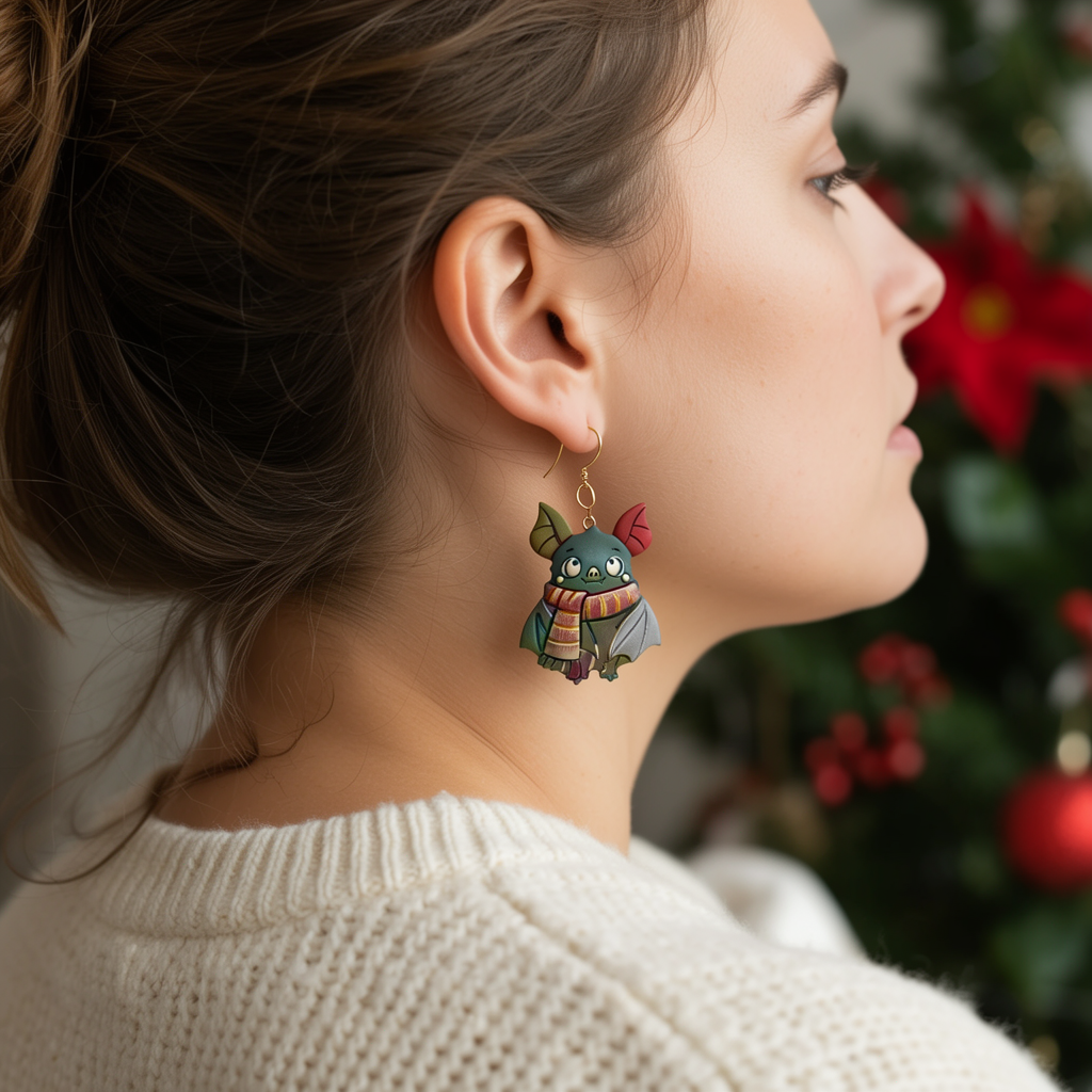 Cozy Bat Polymer Clay Cutter | Winter Christmas Earring Tool