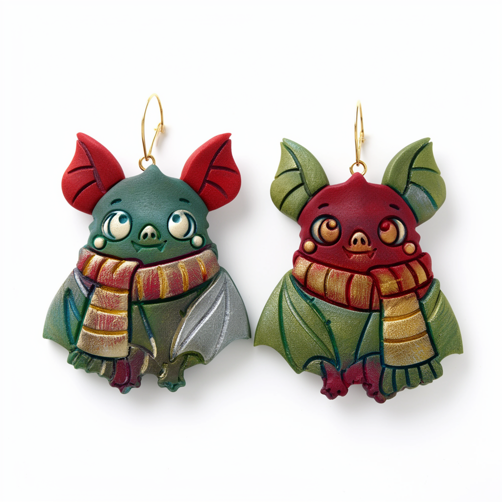 Cozy Bat Polymer Clay Cutter | Winter Christmas Earring Tool
