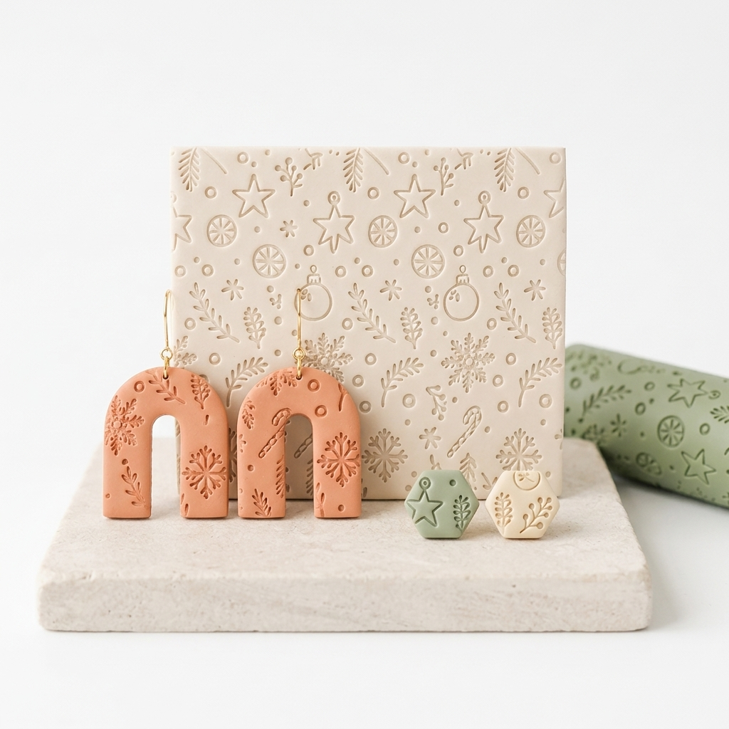 Cozy Christmas Texture Roller | Festive Clay Pattern Tool