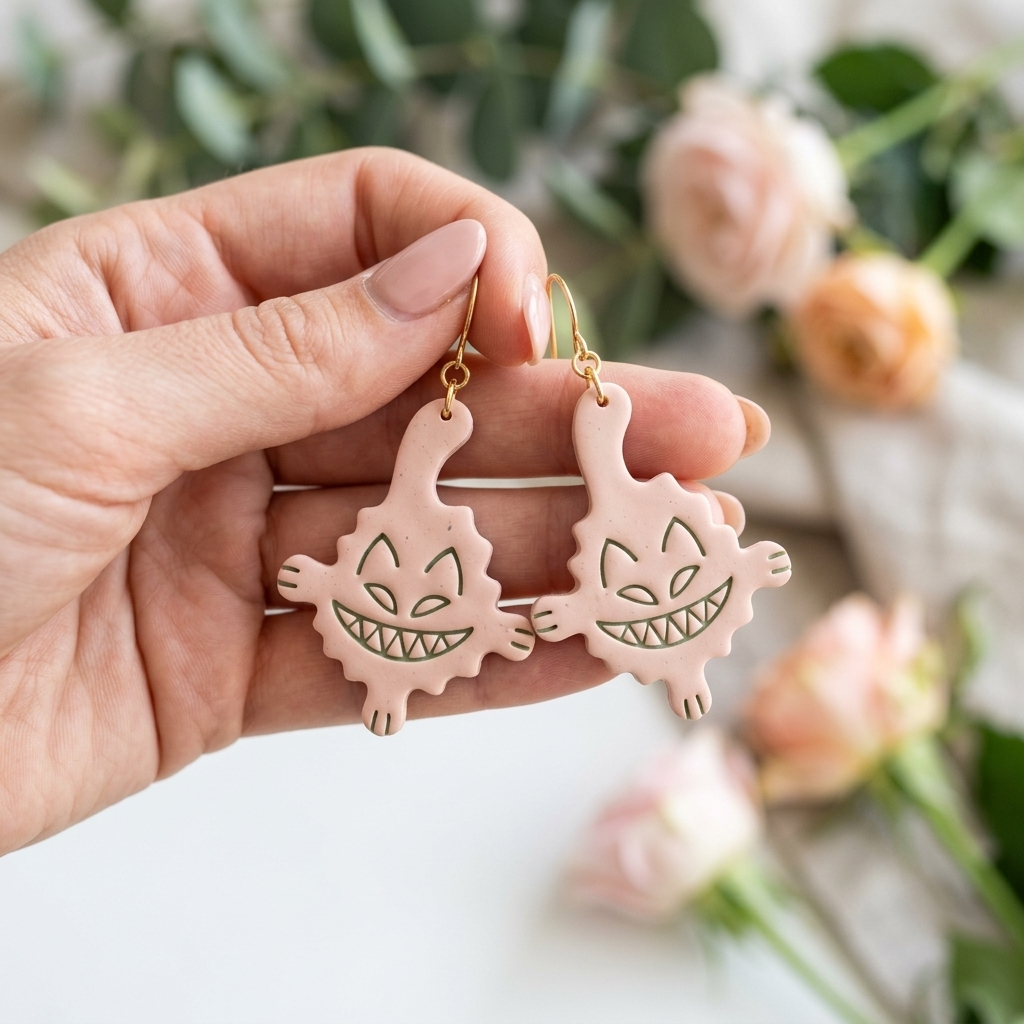 Creepy Cat 3 Polymer Clay Cutter | 25–45mm Halloween Earring Cutter | IrisCrafts7