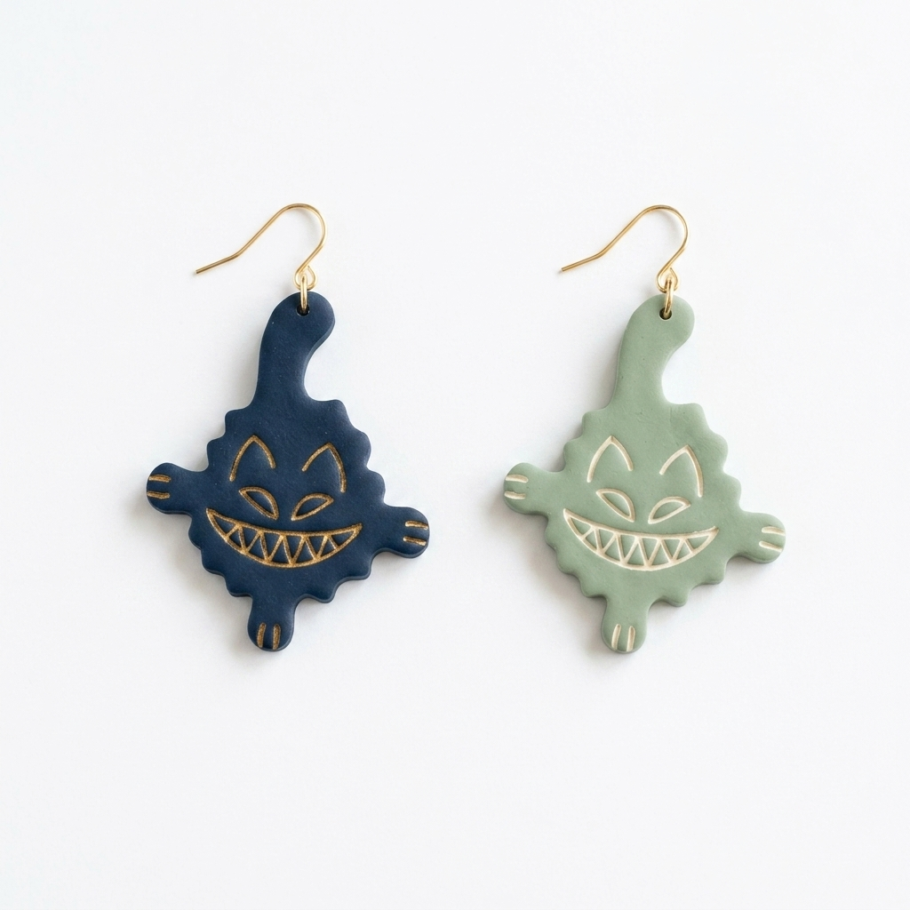 Creepy Cat 3 Polymer Clay Cutter | 25–45mm Halloween Earring Cutter | IrisCrafts7