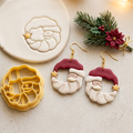 Crescent Santa Polymer Clay Cutter | Christmas Earring Tool