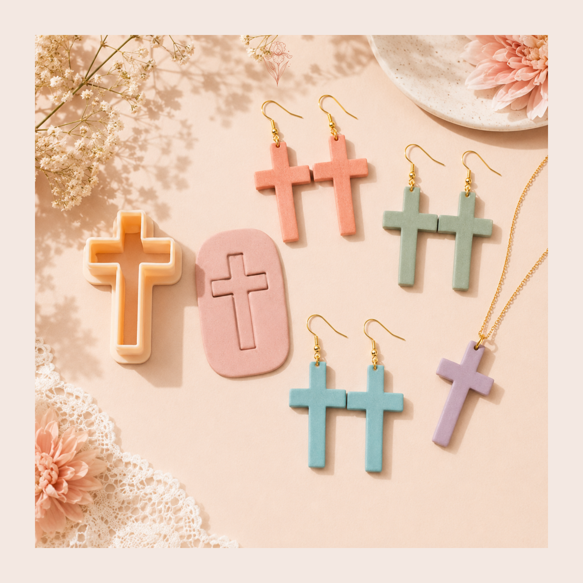 Cross 2 Polymer Clay Cutter | 25–40mm | Cross Shape Clay Cutter | Earring Jewellery Making Tool