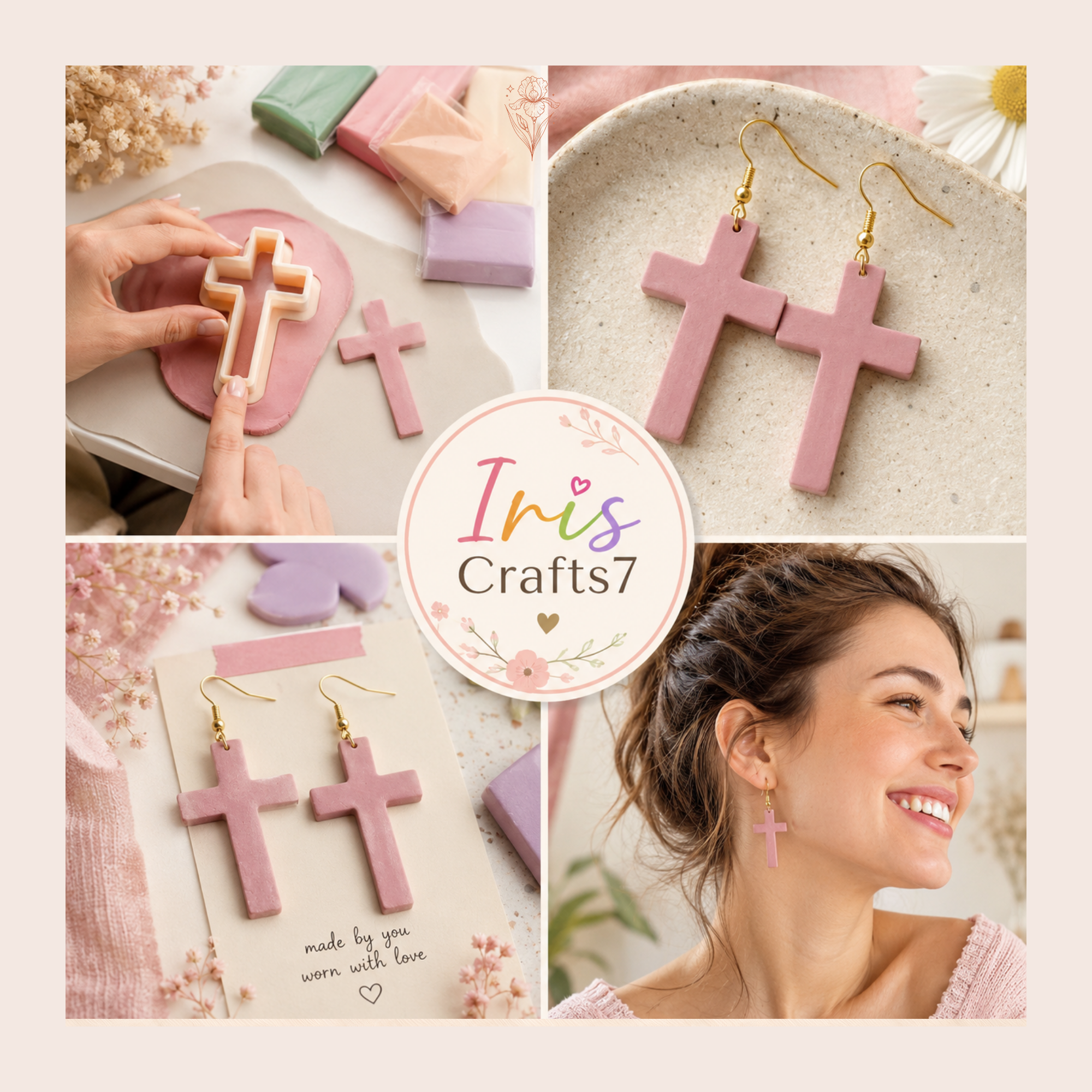 Cross 2 Polymer Clay Cutter | 25–40mm | Cross Shape Clay Cutter | Earring Jewellery Making Tool