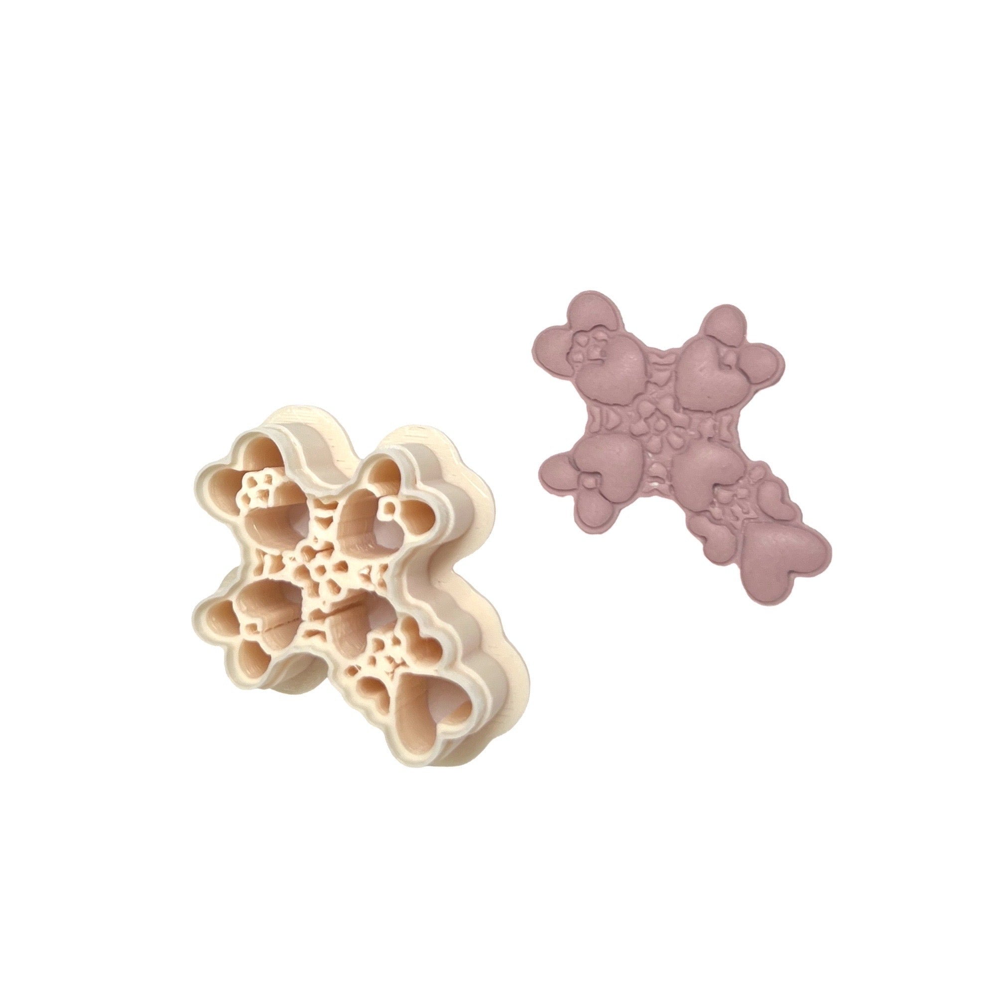 Cross of Hearts Polymer Clay Cutter for Statement Earrings