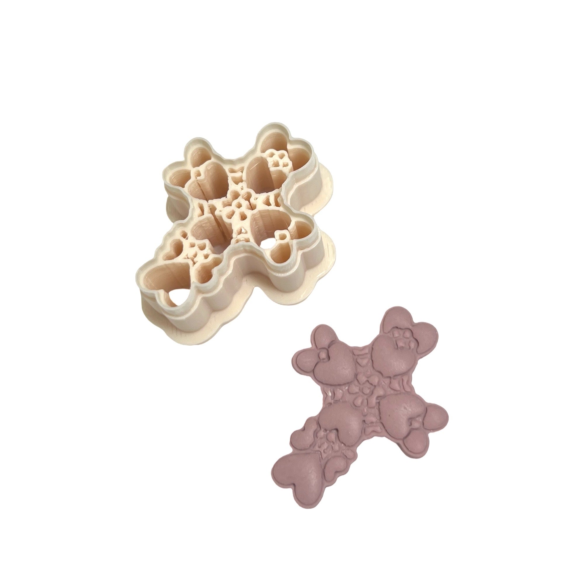 Cross of Hearts Polymer Clay Cutter for Statement Earrings