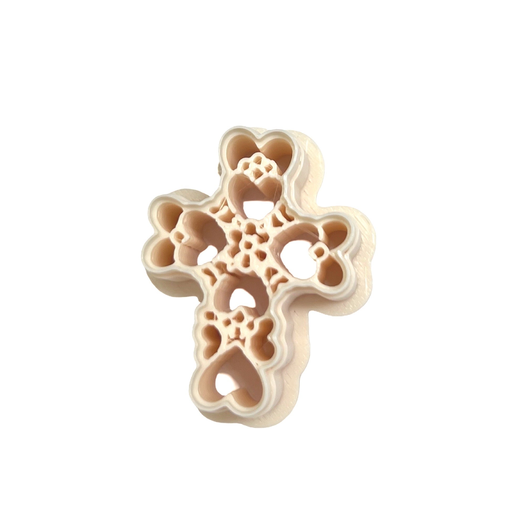 Cross of Hearts Polymer Clay Cutter for Statement Earrings