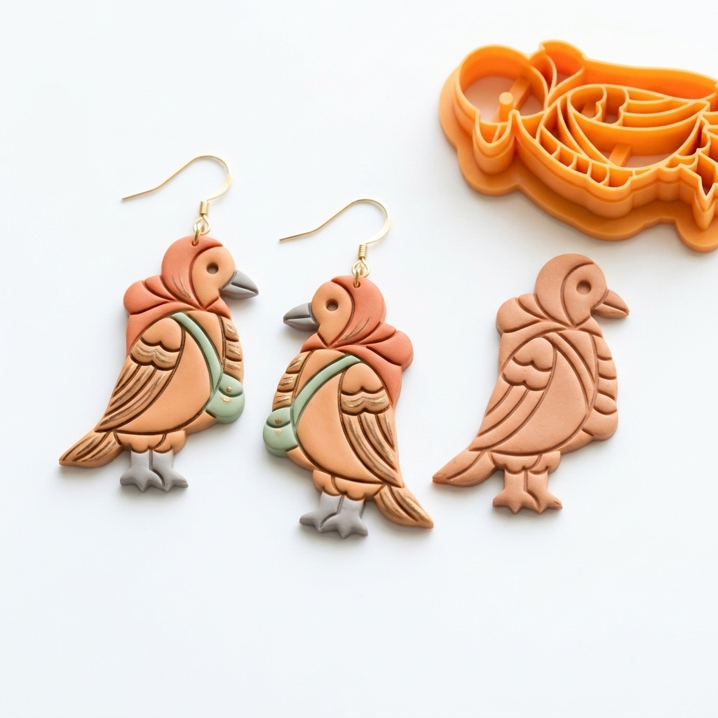 Crow in Fall Clothes Polymer Clay Cutter | 25–45mm Autumn Earring Cutter | IrisCrafts7