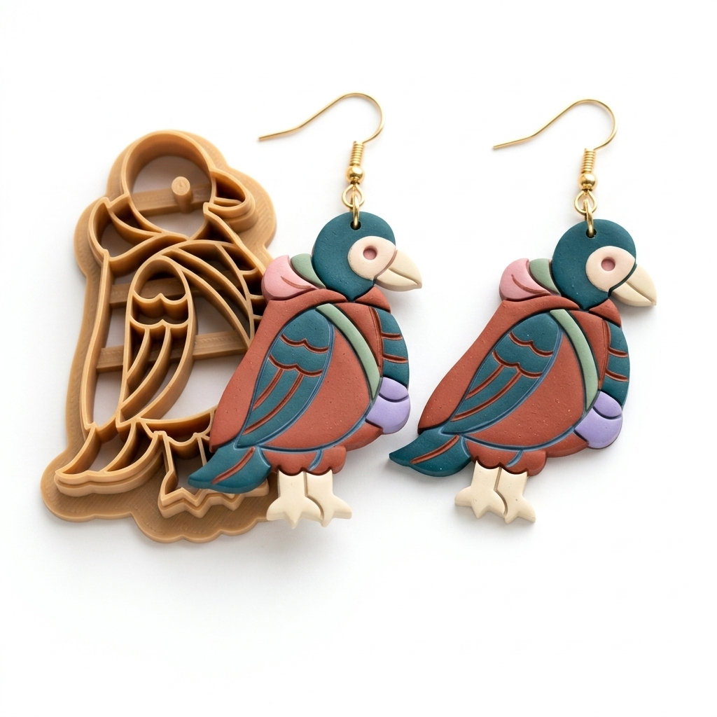Crow in Fall Clothes Polymer Clay Cutter | 25–45mm Autumn Earring Cutter | IrisCrafts7
