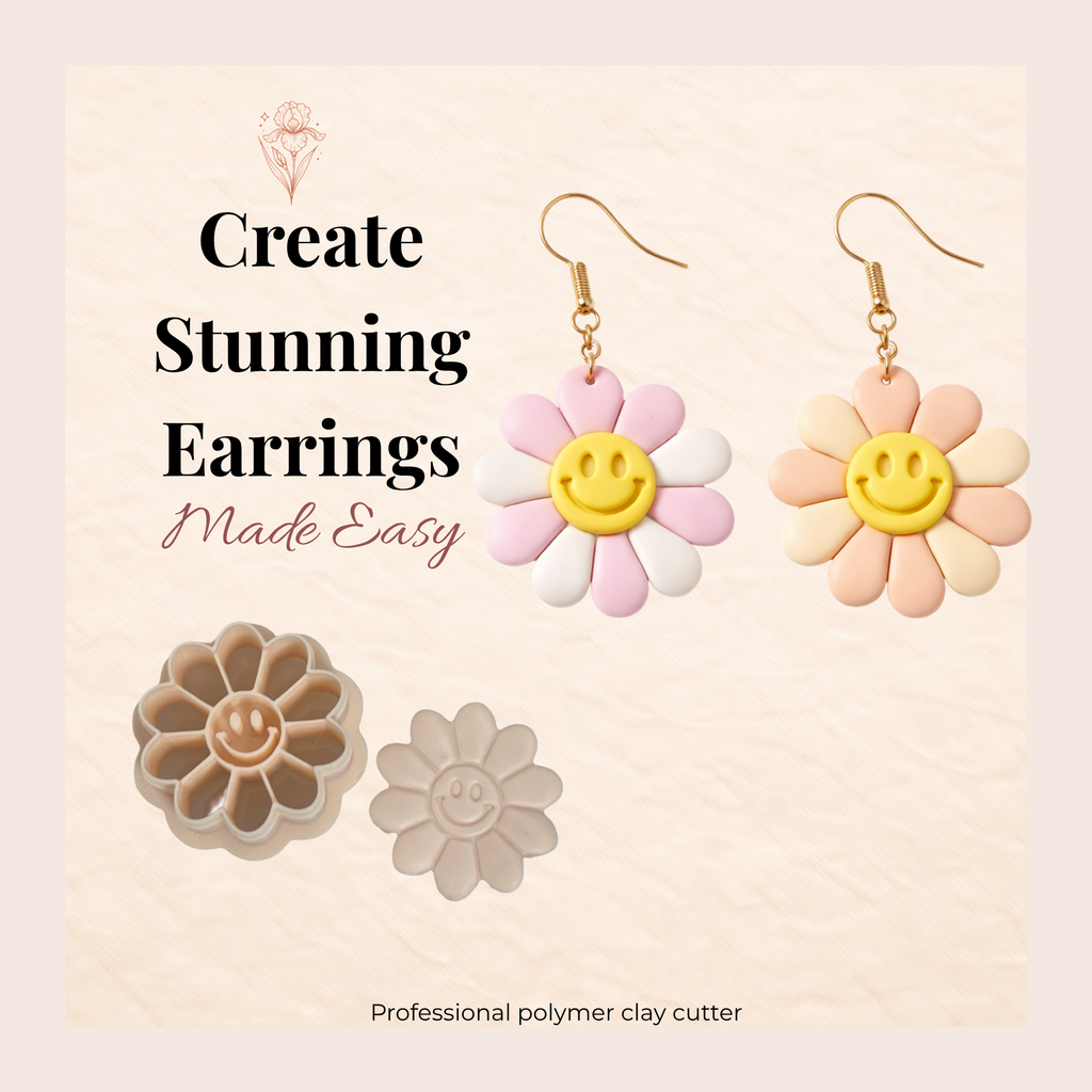 Cute Flower Polymer Clay Cutter | 3D Printed Floral Clay Earring Cutter | Boho Flower Clay Tool | Jewellery Making Supplies