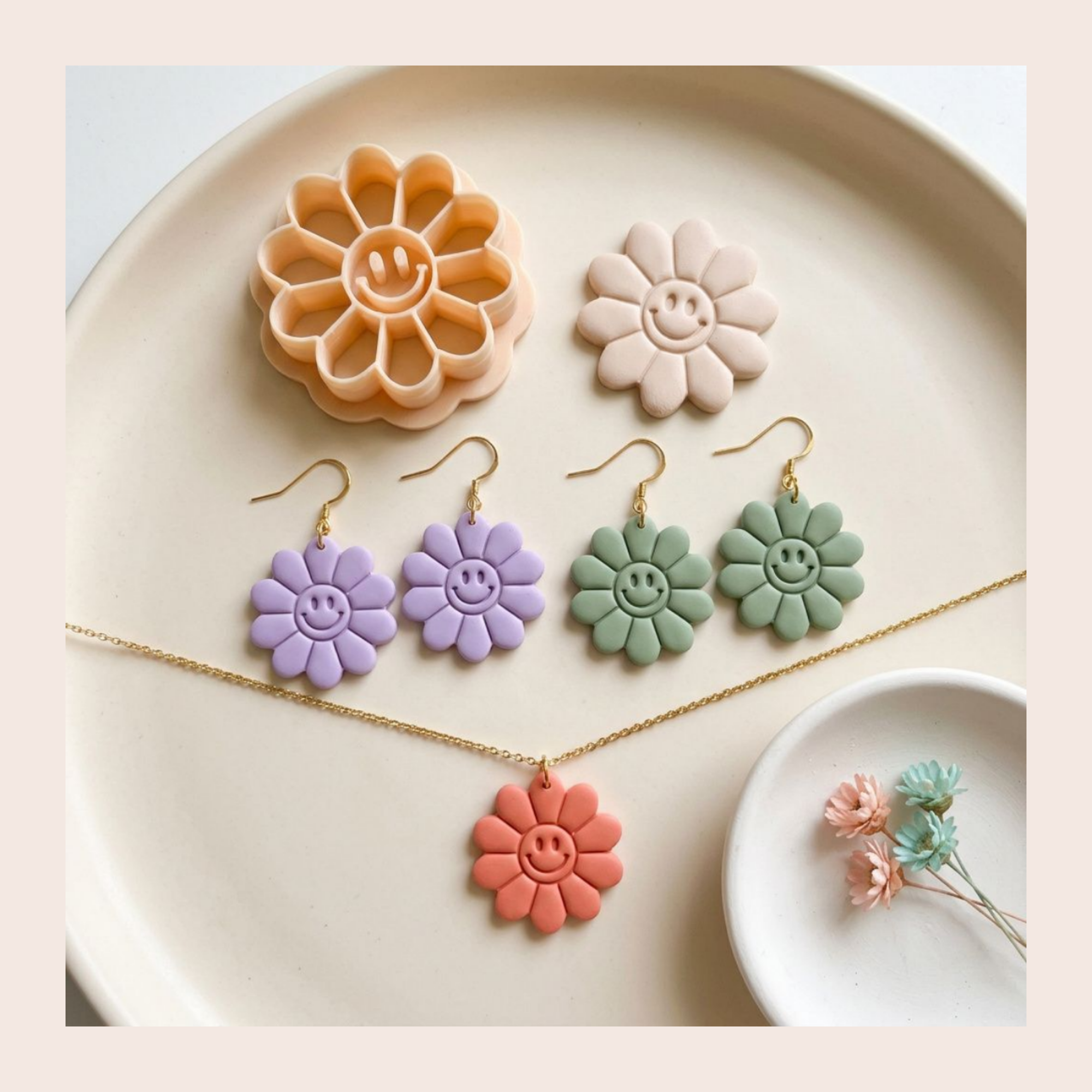 Cute Flower Polymer Clay Cutter | 3D Printed Floral Clay Earring Cutter | Boho Flower Clay Tool | Jewellery Making Supplies