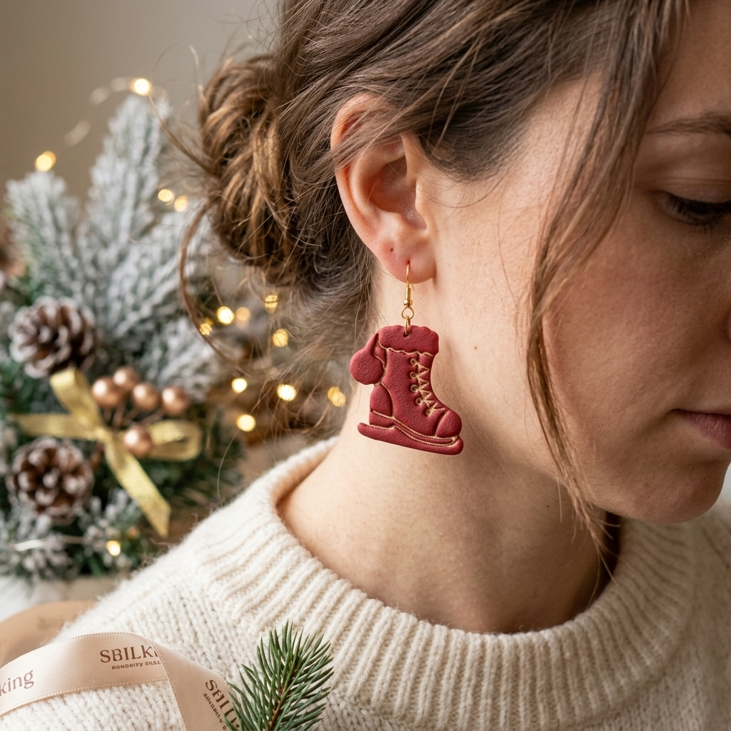 Cute Ice Skate Polymer Clay Cutter | Winter Earring Tool