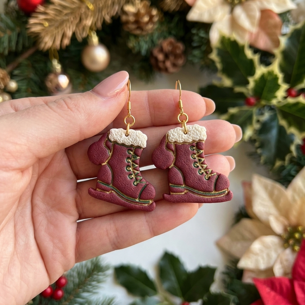 Cute Ice Skate Polymer Clay Cutter | Winter Earring Tool