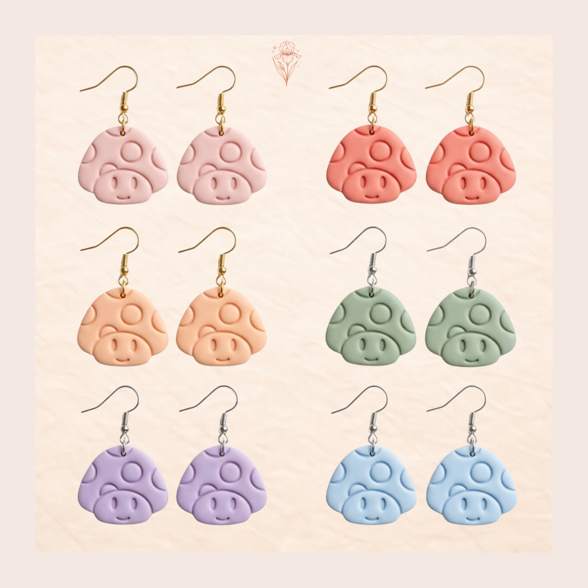 Cute Mushroom Polymer Clay Cutter | 3D Printed Mushroom Clay Earring Cutter | Cottagecore Clay Tool | Boho Jewellery Making