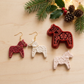 Dala Horse Floral Polymer Clay Cutter | Scandinavian Folk Earring Tool