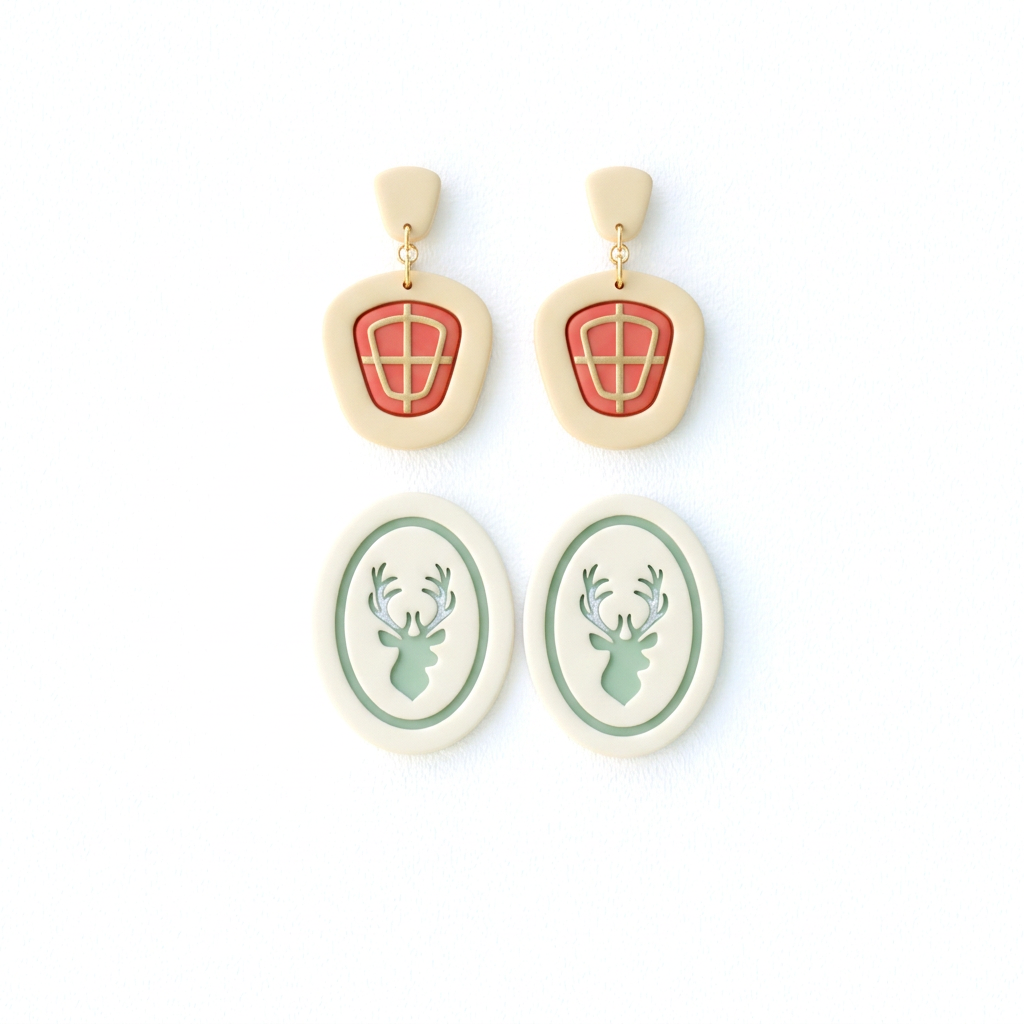 Deer Drop Earrings Polymer Clay Cutter Set | Christmas Earring Tool