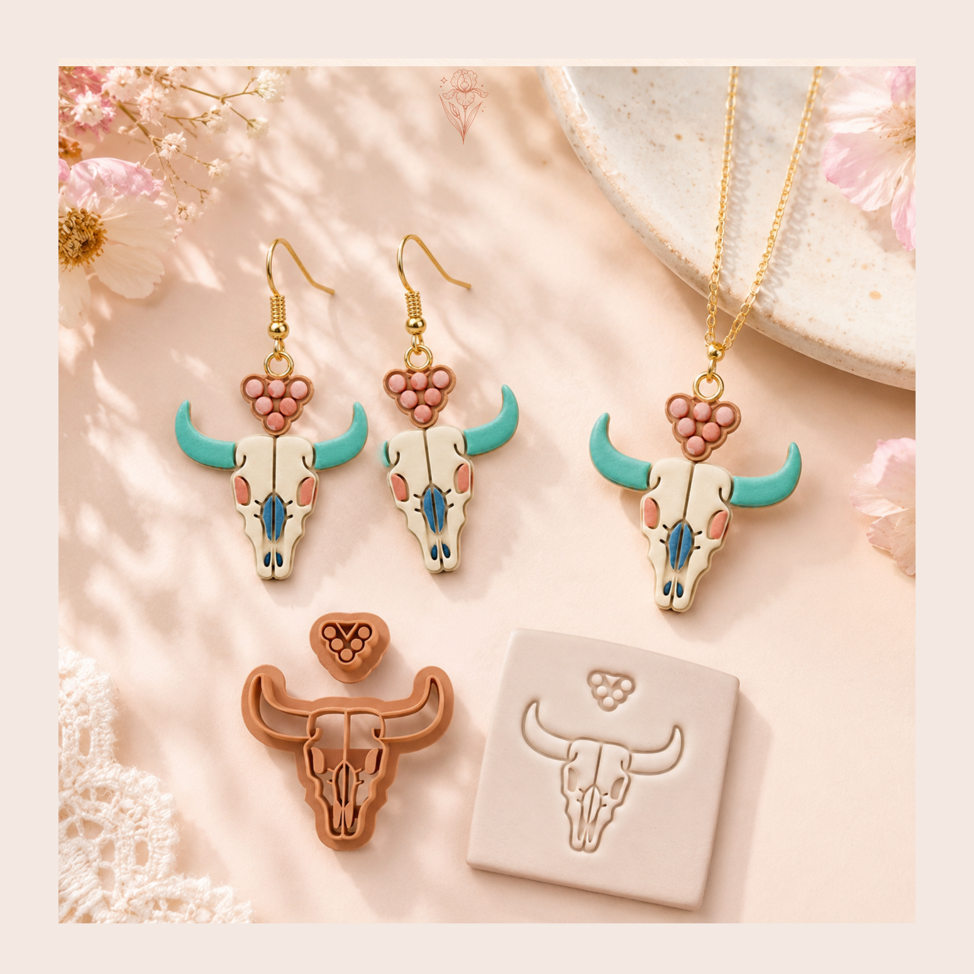 Desert Skull Polymer Clay Cutter | 20–40mm | Skull Shape Clay Cutter | Earring Jewellery Making Tool