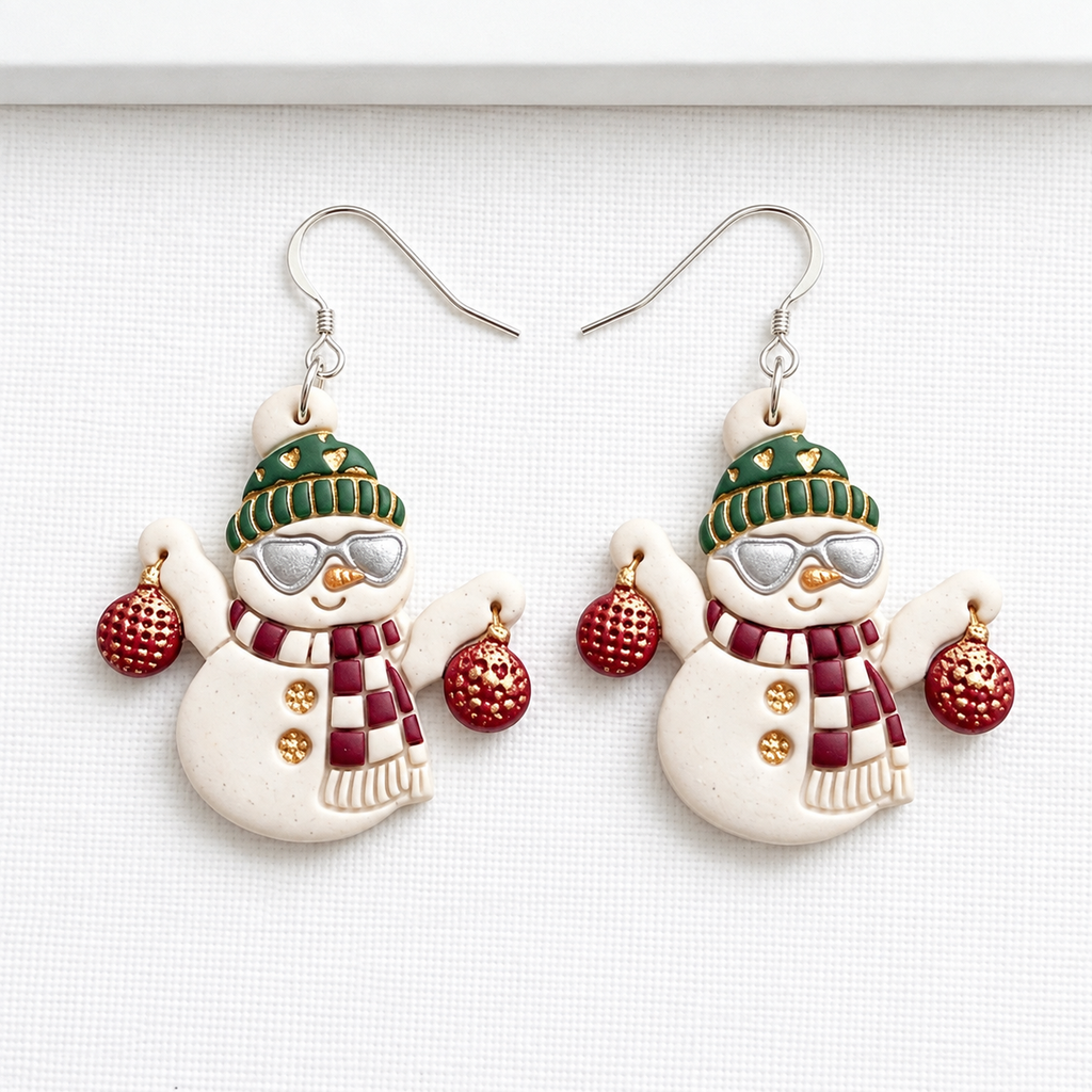 Disco Snowman Polymer Clay Cutter | Fun Christmas Earring Tool