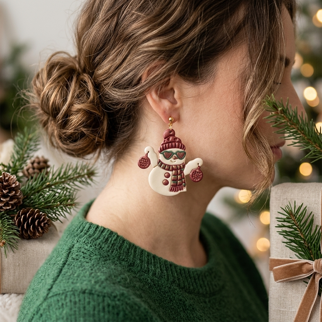 Disco Snowman Polymer Clay Cutter | Fun Christmas Earring Tool