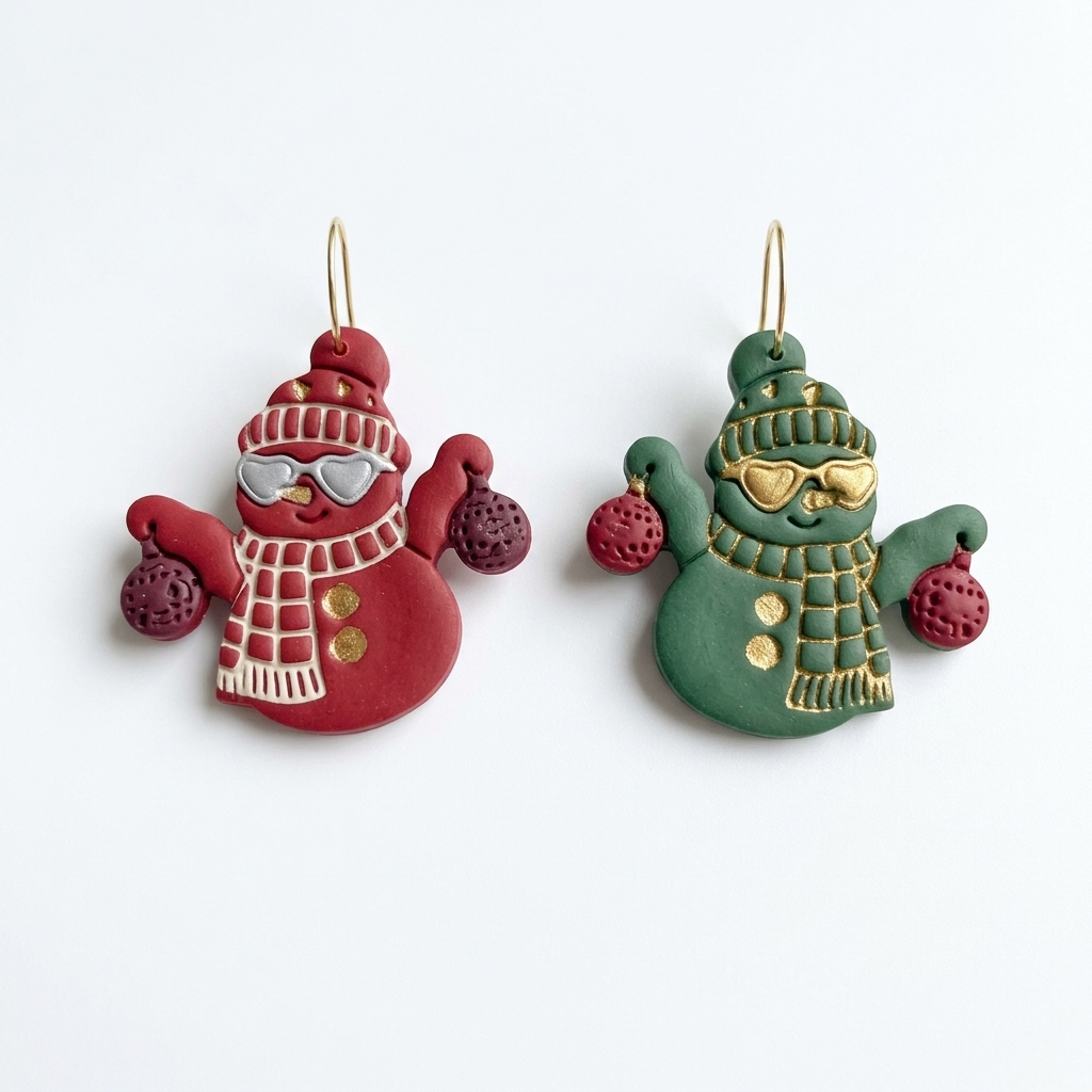 Disco Snowman Polymer Clay Cutter | Fun Christmas Earring Tool