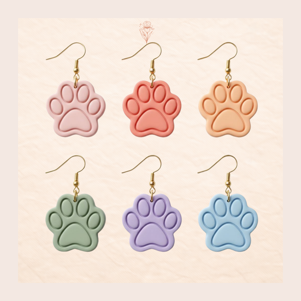Dog Paw 1 Polymer Clay Cutter | 3D Printed Paw Print Clay Earring Cutter | Pet Lover Jewellery Making Tool | Dog Mum Gift