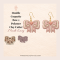 Double Coquette Bow 2 Polymer Clay Cutter 25–45mm | Cute Earring Cutter | IrisCrafts7